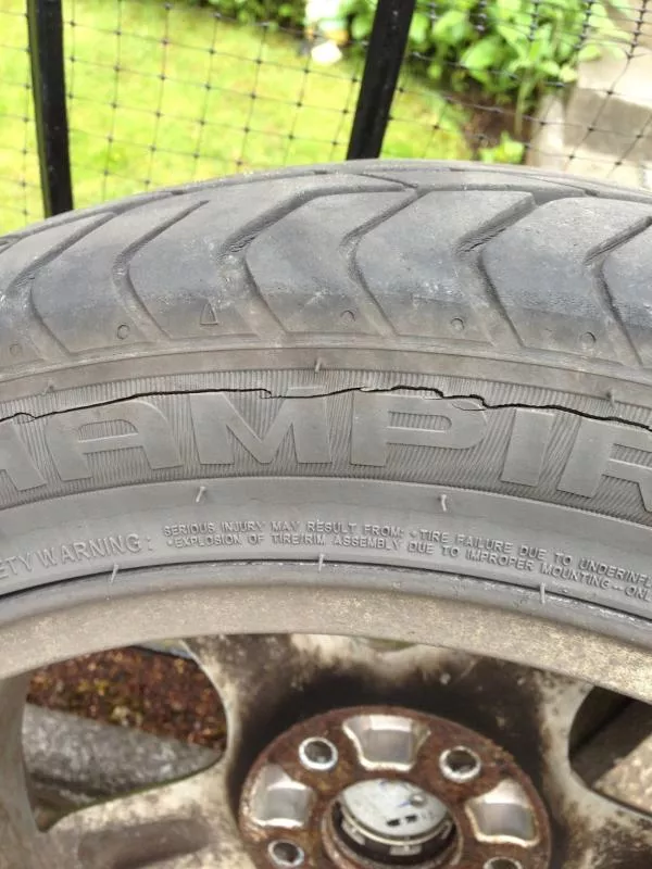 Lacerations on a tire