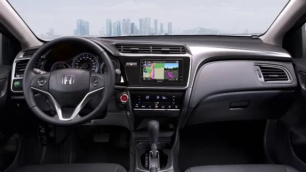 The Honda City's front cabin