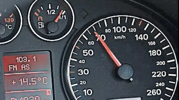 Driving at a steady speed between 50 – 80 km/h allows your car to reach the most fuel-efficient status Speedometer indicating 70 km/h