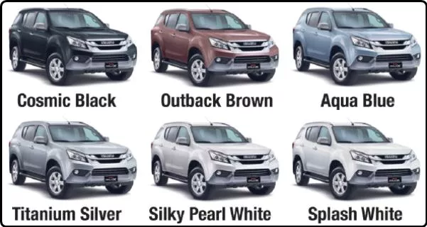 6 colors of The new Isuzu MU-X