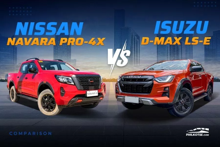 A picture of the Navara and the D-Max head to head