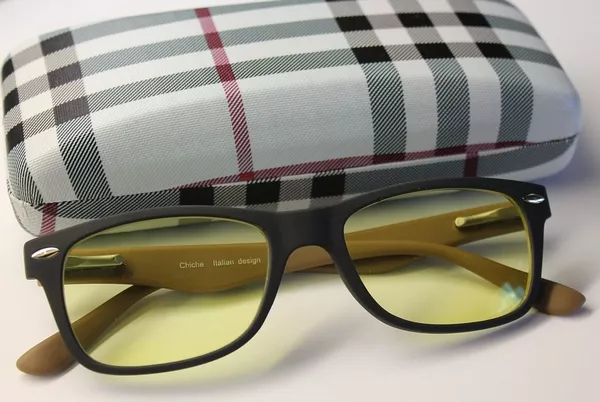 a pair of yellow glasses