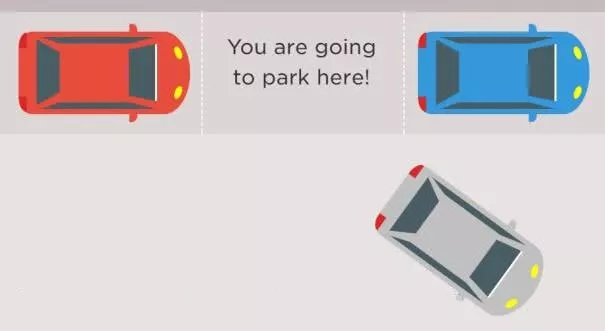 Reversing your car along the parked vehicle parallel parking 2