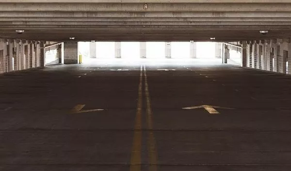 way out in a parking lot