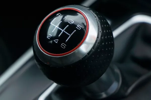 the gearshift of a car