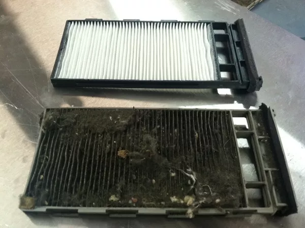Clogged car air filters