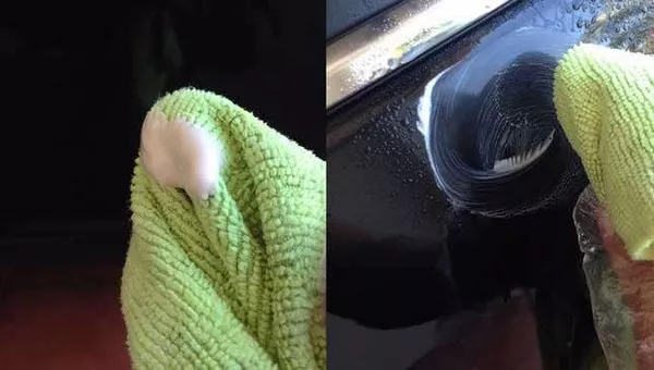 Rub the marks away in a quick circular motion while still maintain equal pressure removing acid rain from car windows by rubbing finishing compound