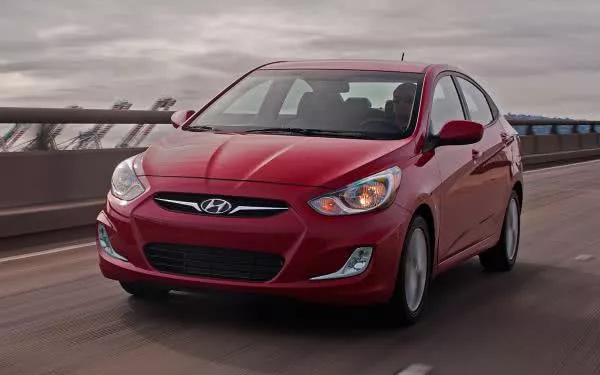 Hyundai Accent on the road