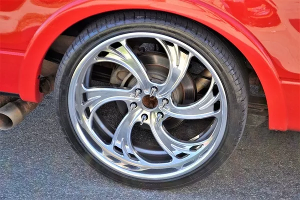 Some alloy wheels have fancy designs an alloy wheel with fancy design