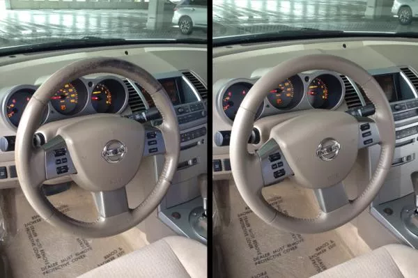 Interior of a taxi and a regular car