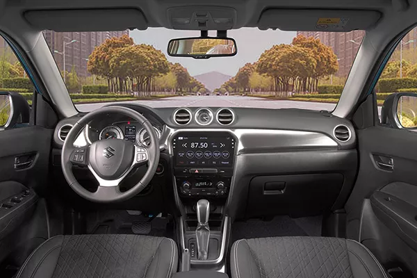 A picture of the interior of the Suzuki Vitara