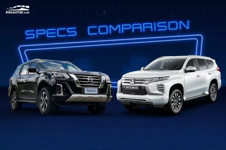 A picture of the Nissan Terra and Mitsubishi Montero Sport head to head