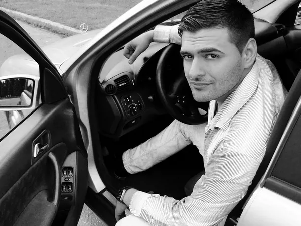 a make driver inside his car