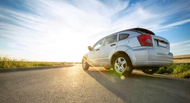 A car on the flat road
