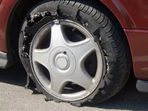 Blown-out tire 