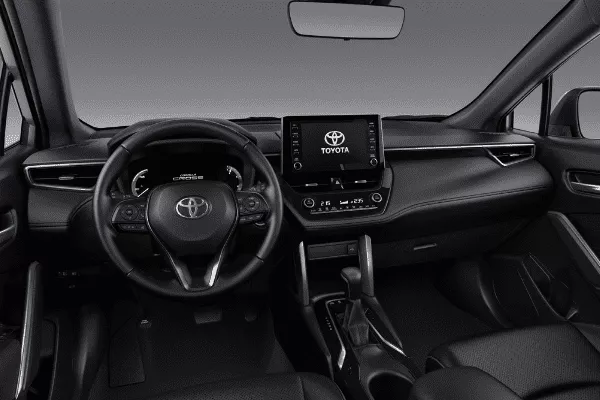 The interior of the Toyota Corolla Cross.