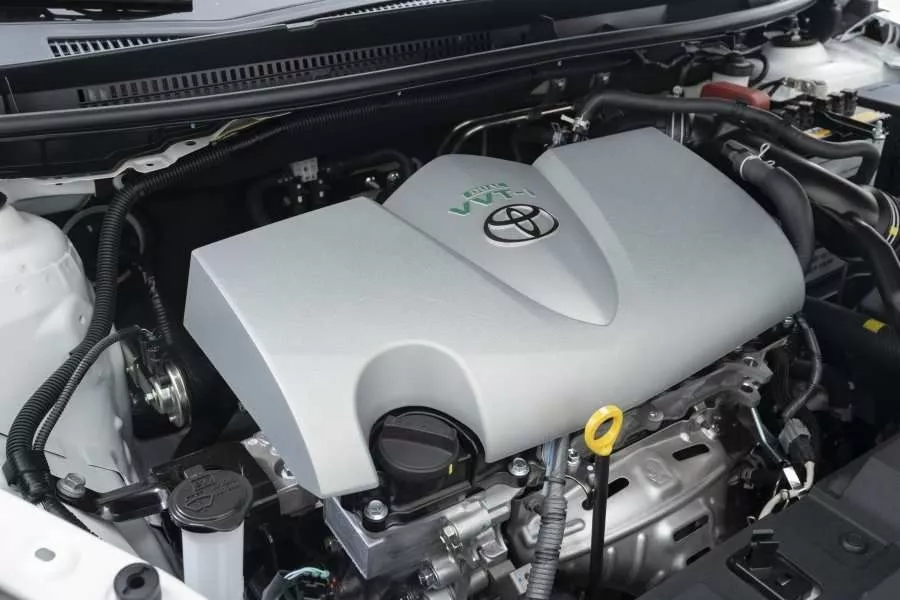 A picture of the Toyota Yaris' inline-4 engine