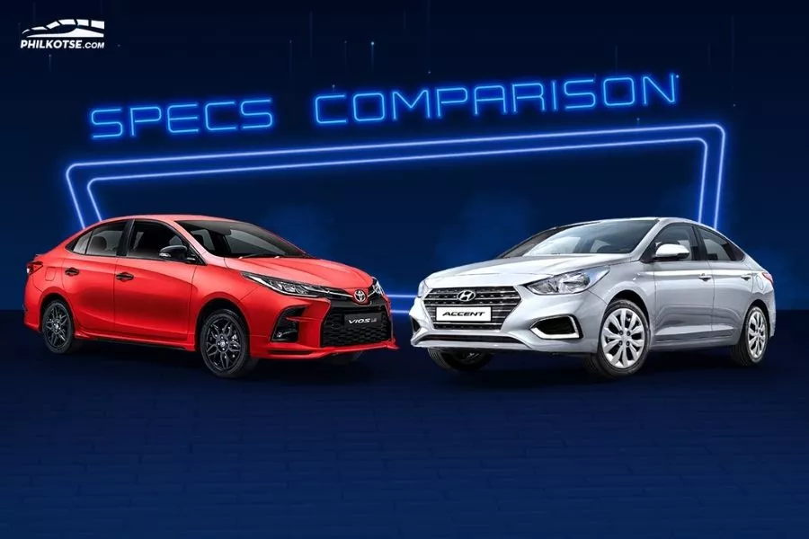 A picture of the Toyota Vios and Hyundai Accent head to head