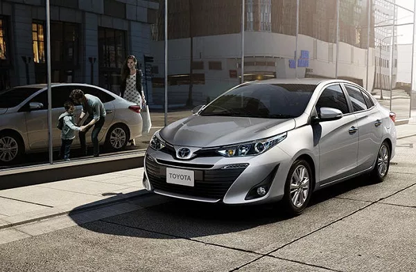 A picture of the 2019 Toyota Vios parked in the city