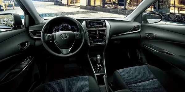 The front cabin of the Toyota Vios